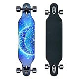 41 Zoll Drop-Through Longboard Komplettboard, Ahornholz Skate Boards für Carving Freestyle und Downhill