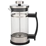 Dasertoe Kaffeebereiter Kanne, Edelstahl Glas Kaffeekanne Presse Filterkanne Haushalt Teebereiter Geeignet für die Zubereitung von Tee