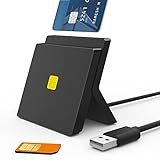 USB Chipkartenleser SIM Kartenleser - Plug and Play - Unterstützung CAC/SIM/Kontaktieren-Chip-SmartCard Reader/IC Bank/Gesundheitskarte - Aufrechter Dual-Slots-Leser SmartCard Reader für Windows