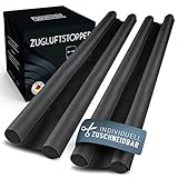 FALKENWERK Zugluftstopper für Türen [2er Set] - Zuschneidbare Türdichtung 90 cm - Heizkosten sparender Tür Zugluftstopper - Doppelseitige Türdichtung unten - Tür Dichtung mit idealer Passform -Schw