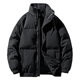 Herr Verdickte Daunenjacke Outdoor Leichte Steppjacke Lsolierter Daunenmantel Winddichter Parka Mantel Winterjacke Stepp Kurz Mantel Leichte Übergangsjacke,Black,3XL