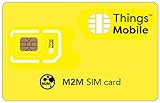 SIM-Karte für M2M (MACHINE 2 MACHINE) - Things Mobile - mit weltweiter Netzabdeckung und Mehrfachanbieternetz GSM/2G/3G/4G. Ohne Fixkosten und ohne Verfallsdatum. 10 € Guthaben inklusive