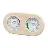 CJBIN Sauna Thermometer Hygrometer, Thermometer mit Luftfeuchtigkeitsmesser, Hitzebeständig Saunathermometer Holz, Sauna Zubehör Sauna Klimamesser Hygrometer für Schulen Lagerhäuser und Saunaräume