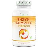 Enzym Komplex - 120 magensaftresistente Kapseln - 19 aktive Inhaltsstoffe - Enzym Kombination mit mit Bromelain, Papain, Amylase, Lipase, Protease, Rutin - Hochdosiert - Laborgeprüft - Vegan