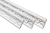 Marbet Deckenleiste B-06 weiß aus Styropor EPS - Stuckleisten gemustert, im traditionellen Design - (20 Meter Sparpaket) Styroporprofil Winkelprofil Wandprofil