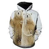 3D Drucken Kapuzenpullover Herbst und Winter lustige niedliche Tier 3D-Druck Fashion Trend Top Russischer Bär Hoodie Sweatshirt