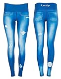 Winshape Damen Functional Power Shape Jeans Tights Leggings AEL102 Jeggings, Ocean Blau, M