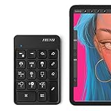 Drahtlose Tastatur für Procreate, Zeichentablett-Tastatur, wiederaufladbare Procreate-Tastatur, Bluetooth-Tastatur für iPad, Zeichentablett, Grafiktablett, Pad Painting - 6,5 x 5,5 Zoll (Black)