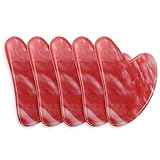 5 stücke Herzförmige synthetische rote Granatapfel-Kristall Guasha-Schaber Gesichtsmassagegerät Unnatürliche Jade Guasha-Board-Gesichtslift-Werkzeuge (Color : 5pcs no box)
