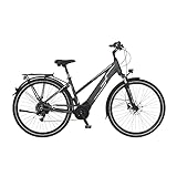 Fischer E-Bike Trekking, VIATOR 5.0i Elektrofahrrad für Damen, RH 44 cm, Mittelmotor 50 Nm, 36 V Akku im Rahmen, schiefergrau matt, 28 Zoll