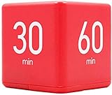 Timer, Cube Timer, 15-20-30-60 Minuten für Zeitmanagement, Küchentimer, Arbeits-Timer, Lese-Timer, Yoga-Timer, Lern-Timer, Spiel-Timer, Übungs-Timer usw. [rot]