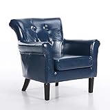 Ledersofa, American Home Adult Couch, Geeignet Für Schlafzimmer Und Wohnzimmer Schwarz Rot 0417S(Color:Blau)
