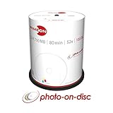 Primeon CD-R 80Min/700MB/52x Cakebox (100 Disc), photo-on-disc Surface, Inkjet Fullsize Printable, weiß