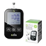 adia Diabetes-Set, Messeinheit mg, mit 60 Blutzuckerteststreifen, Stechhilfe und 10 Lanzetten zur Blutzuckerkontrolle, Modell 2021