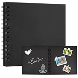 Scrapbook Fotoalbum zum Selbstgestalten 18 x 18 cm, DIY Scrapbook Fotobuch zum Einkleben Handgefertigte, Spiral Fotobuch mit 40 Weißen Seiten, für Hochzeit, Abschluss, Geburtstags, Hochzeitstag