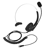 Naroote Call Center Headset, Callcenter Headset Komfortables, verlustfreies Telefon Headset mit Geräuschunterdrückung(Kristallstopfen)
