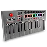 RockJam Go 25 Key USB & Bluetooth MIDI Keyboard Controller With 8 Backlit Drum Pads, 8 Knob