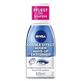 NIVEA Augen Make-Up Entferner, Make-Up Entferner für die sensible Augenpartie, Gesichtsreiniger entfernt extrem wasserfestes Make-Up, Double Effect Augen Make-Up Entferner (125 ml)