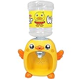 BSTCAR Mini Wasserspender mit Musik Und Licht Kleine Gelbe Ente Wasserspender,Elektronisches Spielzeug für Kinder