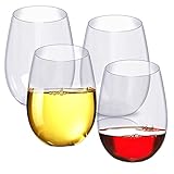 YT.JYUERI 4 Stück/Set Bruchsicheres Weinglas Unzerbrechliche Rotweingläser Tassen Wiederverwendbare transparente Fruchtsaft-Biertasse