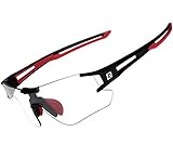 ROCKBROS Fahrradbrille Selbsttönend für Damen Herren, Photochrome Radsportbrille Sonnenbrille mit UV400 Schutz Transprante Gläser für Outdoorsports