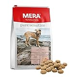 MERA pure sensitive Lachs & Reis, Hundefutter trocken für sensible Hunde, Trockenfutter aus Lachs und Reis, Futter für ausgewachsenen Hund, ohne Weizen und Zucker (12,5 kg)