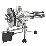 Batop Stirlingmotor Bausatz, Metall Stirlingmotor mit 6 Zylinder mit Gatling Blaster Form Stirlingmotor Modell DIY Physik Unterricht Spielzeug