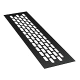 sossai® Aluminium Lüftungsgitter - Alucratis (1 Stück) | Rechteckig - Maße: 24,5 x 6 cm | Farbe: Schwarz | pulverb