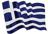 U24 Autoaufkleber wehende Flagge Griechenland 8,5 x 6 cm