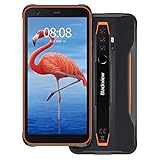 Blackview BV6300 Pro Robustes Outdoor Smartphone ohne Vertrag Dual SIM 128GB 6GB RAM- Ultraslim Design 5,7 Zoll 16MP Quad-Kamera mit HDR, MTK P70 Octa-Core, 4380mAh Akku, Android Handy - NFC -Orange