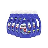 Coral Waschmittel Optimal Color Flüssigwaschmittel für bunte Wäsche mit Color Shine Tech 20 WL (6 x 1L)