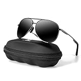 MXNXEU Sonnenbrille Herren Pilotenbrille Polarisiert Pilotenbrille Polarisierte Sonnenbrille Herren Outdoor Pilot Unisex UV400 Fahren Sonnenbrille-Schwarze/Asche
