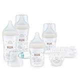 NUK Perfect Match Perfect Start Babyflaschenset | Ab 0 Monate | Passt sich dem Baby an | 4 Anti-Colic-Babyflaschen, Schnuller, Flaschenbürste und mehr | BPA-frei | 7 Stück