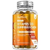 Vitamin D3 Gummies 4000 IE - 120 Stück mit Zitronengeschmack - 1 Vitamin Gummibärchen alle 4 Tage - Zuckerfrei, Vegetarisch & Ohne Gelatine - Vitamin D Nahrungsergänzungsmittel - WeightWorld