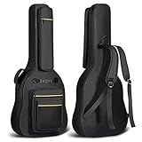 CAHAYA Gitarrentasche Gig Bag Akustikgitarre Tasche mit 5 wasserdichte Außentaschen inklusive Einer Notenständertasche, geeignet für 43 44 Zoll Jumbo Gitarren CY0284