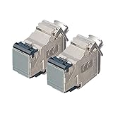 Luxus-Time CAT6a Keystone Jack Modul Einbaubuchse Patchkabel Netzwerkkabel Anschluss Verbinder STP Schirmung RJ45 Ethernet Buchse Netzwerk Dose Patchpanel Erweiterung (2)