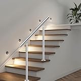 Treppengeländer, Übergangs-Handlauf für den Außenbereich, passend für 1, 2, 3, 4 Stufen, Handläufe außen für Garten, Terrasse, Veranda, Deck, Metall-Edelstahl-Haltegriff (Höhe 105 cm, 140 cm)