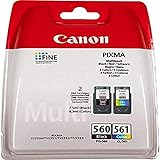 Canon PG-560 CL-561 BLISTER Vorteilspack 2 Tintenpatronen (Schwarz Farbe) (Veraltete Kunststoffverpackung 2018)
