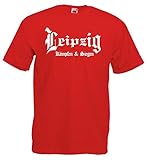 World-of-Shirt Herren T-Shirt Leipzig Ultras kämpfen und Siegen rot Weiss|rot-S