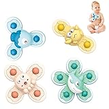 Umifica Saugspielzeug für Babys, 4 Stück Saugspielzeug für Babys, Saugnapf-Spinner-Spielzeug, Babyspielzeug, sensorisches Spielzeug für Kleinkinder, Baby-Geschenkidee