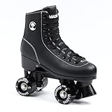 MADIVO Classic Damen Klassische Retro Rollschuhe | ABEC-7 Kugellager | Mädchen Roller Skates Inliner Inlineskates | Schwarz | Gr. 35, 36, 37, 38, 39, 40, 41 (37)