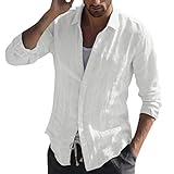 SANNYSIS Herren Hemd Langarm & Kurzarm mit feinem Revers Regular Fit Shirt Freizeithemd für Männer 2019 Ideales Sommerhemd Sommer Casual Langarmshirt (M, Weiß)