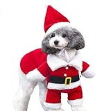 Weihnachten Haustier Kostüm Hund Cosplay Transformation Dress Up Haustier Festliches Kostüm Warme Bequeme Weiche Kleine und Mittlere Hundekostüme Hundezubehör Online Auf Rechnung Bestellen (Red, XS)
