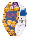 KIDDUS Digital LED Uhr für Mädchen, Jungen. Soft Silikon Armbanduhr für Kinder und Erwachsene. Langlebige Japanische Batterie. Emoji blau