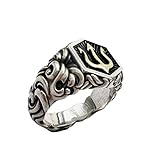 Punk Retro Poseidon Dreizack Ring Silber Farbe Offener Ring Persönlichkeit Herren Cool Trend Ring