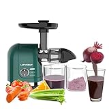 Slow Masticating Juicer for Beetroot Carrot, Cold Press Juicer BPA Free, Juicer Machines Vemüse and Fruit Easy to Clean, Home Juicer Extractor for High Nutrient Juice Reverse Function, Quiet Motor