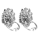 Gadpiparty 2 Stück Antike Löwenkopf Türklopfer Aus Vordertürgriff Mit Zugring Silber Für Und Gartentüren Ideal Für Rustikale Und Elegante Eingäng
