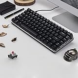 JUSHINI AK33 Mechanische Tastatur Gaming Mini LED-Hintergrundbeleuchtung Anti-Ghosting Bluetooth USB Kabelgebundene Tastatur Schwarz, Rot Schalter Weiß-licht Gaming-Tastatur für Büro und Spielen