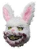 Demarkt Gruselige gruselige Halloween Maske Mask Killer Bunny Maske-Realistische und blutige Hase Halloween Hasenmaske Böse Blutige Kaninchen