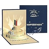 DORART Geburtstagskarte mit Musik, 3D Pop Up Grußkarten Geburtstag, Glückwunschkarte Geburtstag Geschenk, Geburtstagskarte Lustig für Ihre Familie, Freunde oder Mutter (Blau)